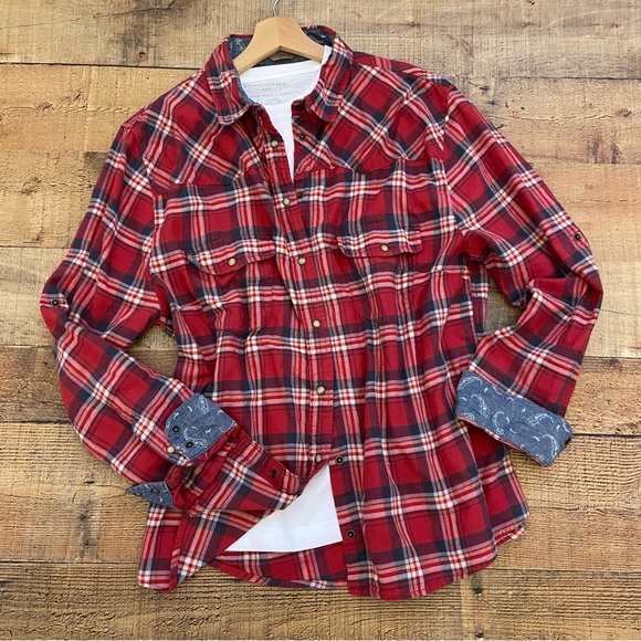 Weathered Classic Red Plaid Flannel by Jach’s Girlfriend - Picture 8 of 11